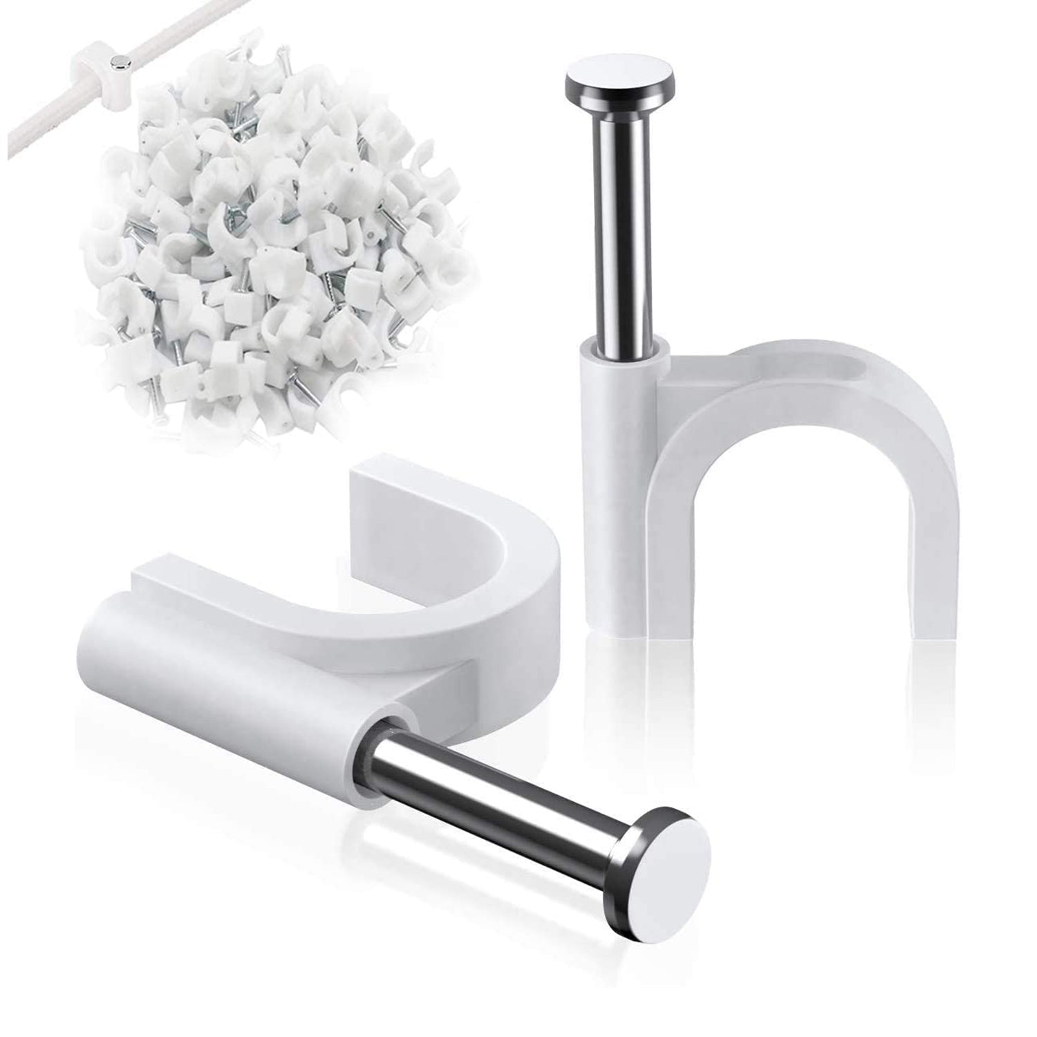 9020 100 Pc 6 MM Cable Clip used in all kinds of wires to make them stuck and holded in walls etc. 9020 100 Pc 6 MM Cable Clip used in all kinds of wires to make them stuck and holded in walls etc.